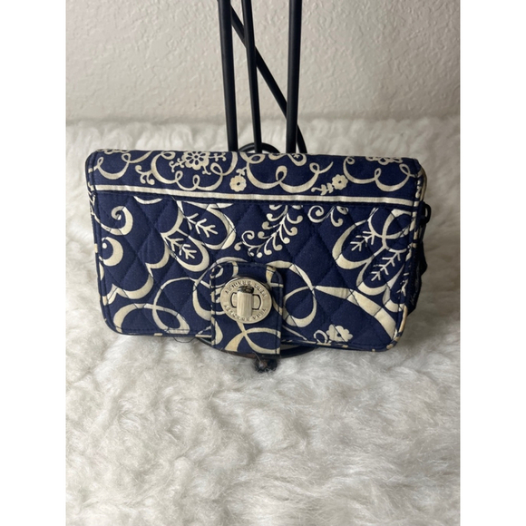 Vera Bradley Julia Style Twirly Birds Navy Blue Wallet - Picture 1 of 8